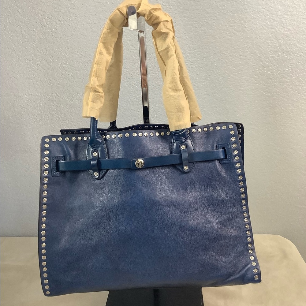 NWT Old Trend Modern Village bag, Navy Blue Studded Detail Tote w/shoulder strap